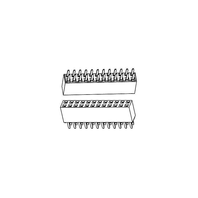 PH2.54*H8.5mm Female Header Double row O-Type Straight series